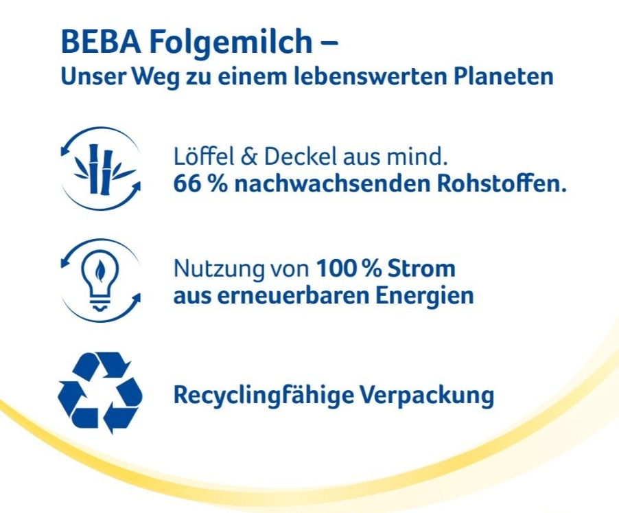 BEBA Folgemilch  unser Weg zu einem lebenswerten Planeten.​